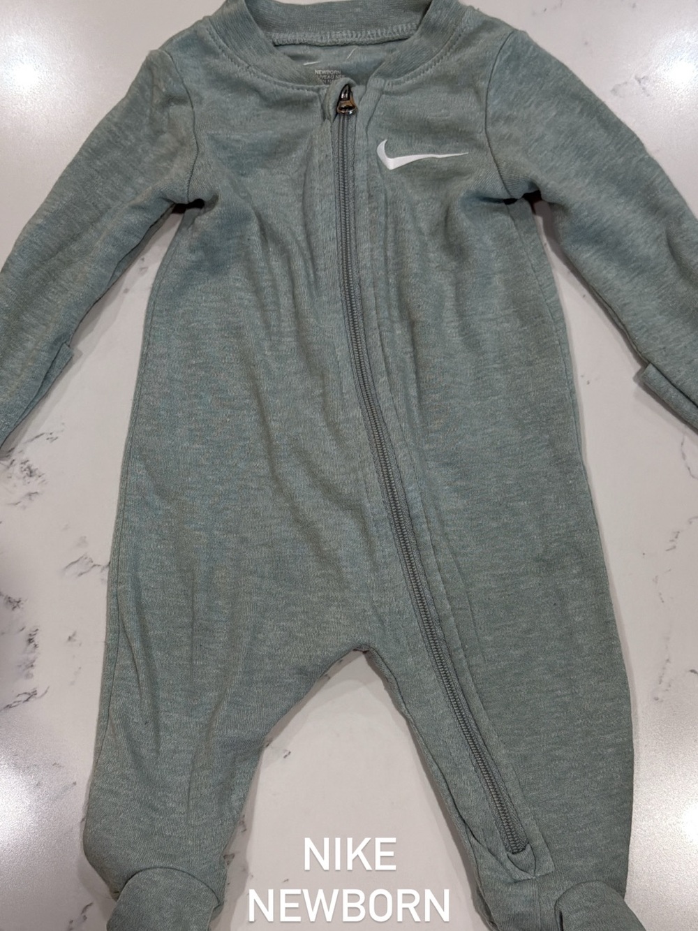 Nike Sage Green Footed Baby One-Piece